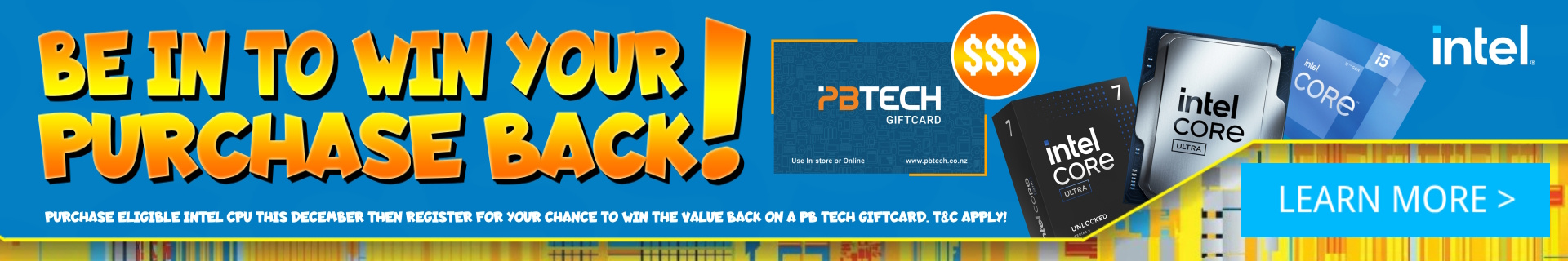 Picture of the Intel Win Your Purchase Back December 2024 promotion at PB Tech